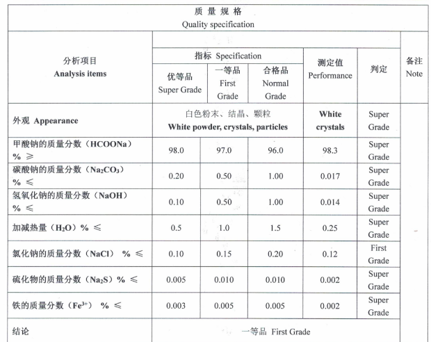 甲酸钙中文coa